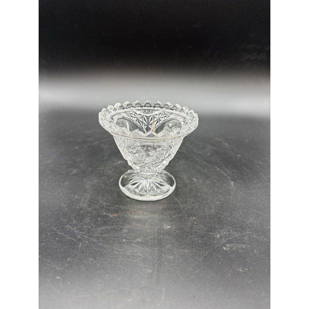 Vntg 3 Birds Hofbauer Byrnes Crystal Bowl Bavarian Germany Toothpick Holder